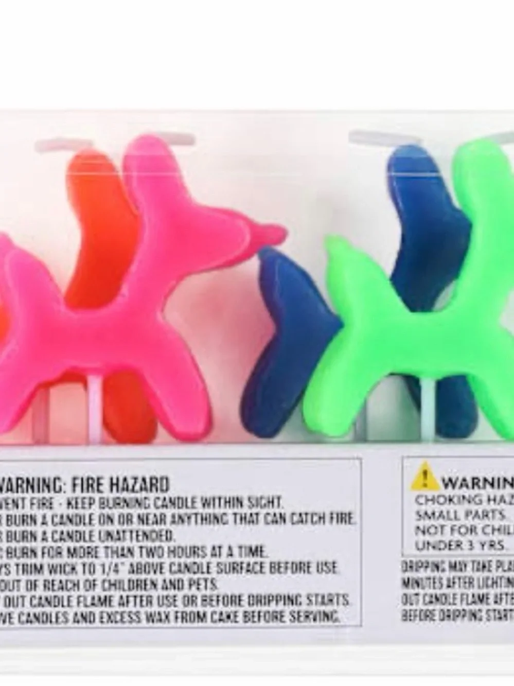 Birthday Pick Candles Balloon Dogs - Neon Blue, Green, Pink, Orange